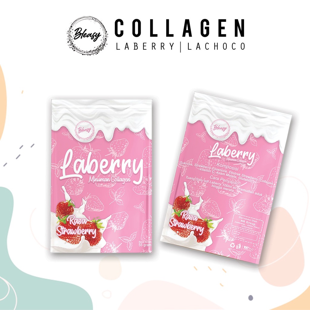 [FREE GIFT] BLEASY Beauty Drink Collagen Laberry / Lachoco 55gr | Minuman Collagen Strawberry Chocolate
