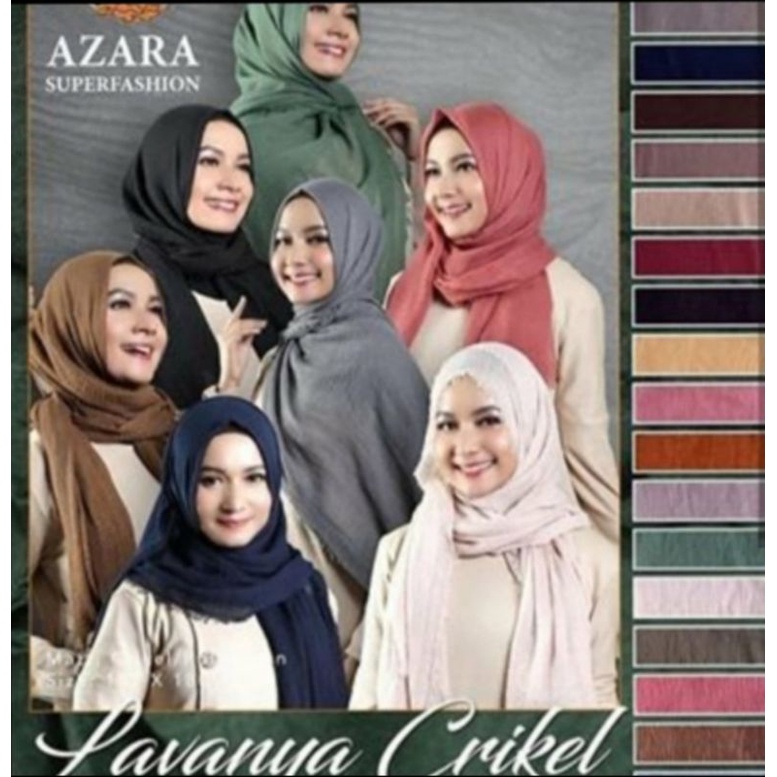 MURAH ! PASHMINA LAVANYA CRINKLE BAHAN CATTON CRINKLE PREMIUM AZARA JILBAB KERUDUNG HIJAB PASHMINA