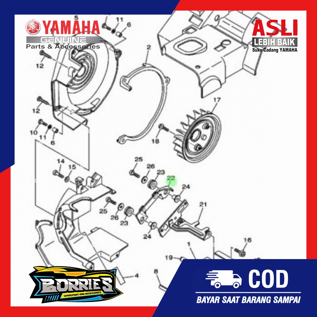 PLAT 2 DUDUKAN KUIL COIL KOIL MIO SPORTY SMILE ORIGINAL ORI YAMAHA