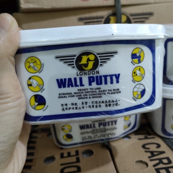 RJ Wall Putty Dempul Premium Dempul Tembok Kayu Serbaguna RJ London (500gram)