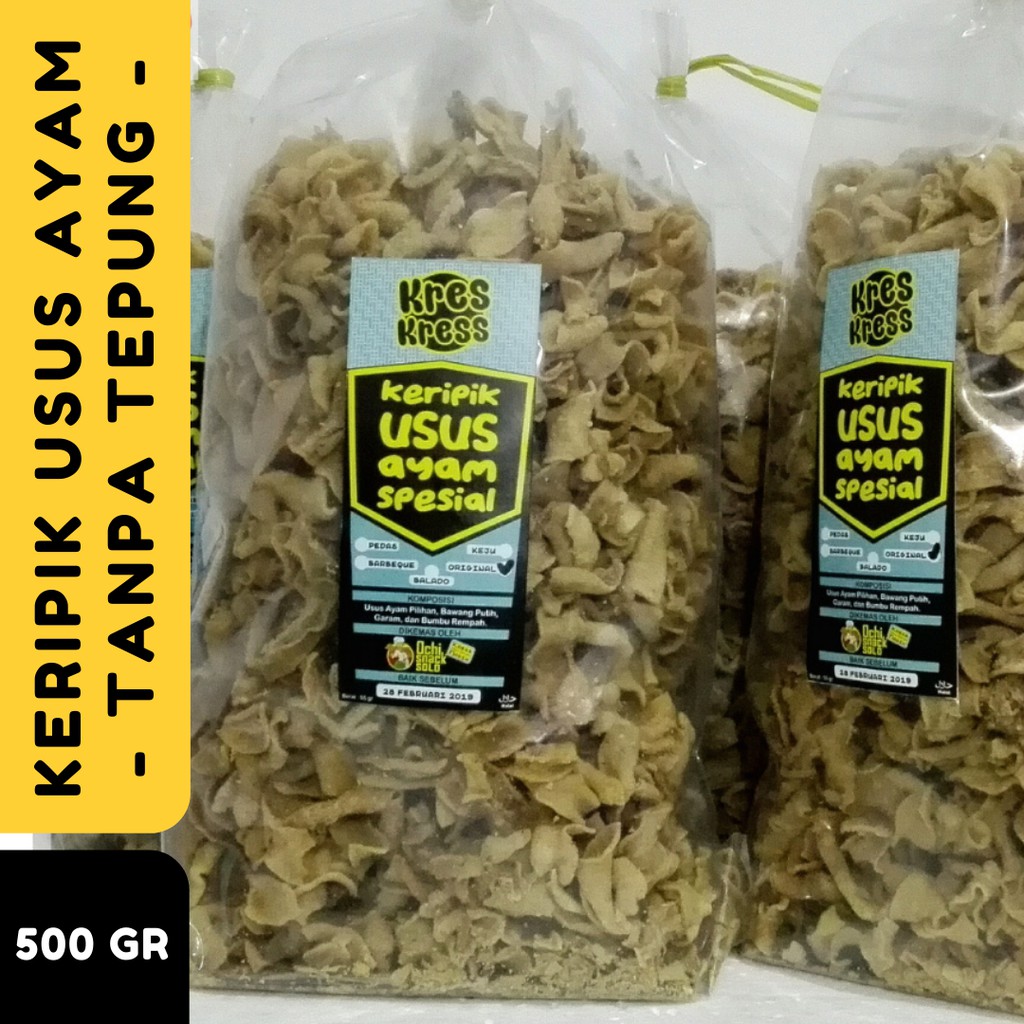 

(500gr - ORI) KERIPIK USUS AYAM TANPA TEPUNG 500 GR OCHI SNACK - KETO FRIENDLY - RENYAH & GURIH