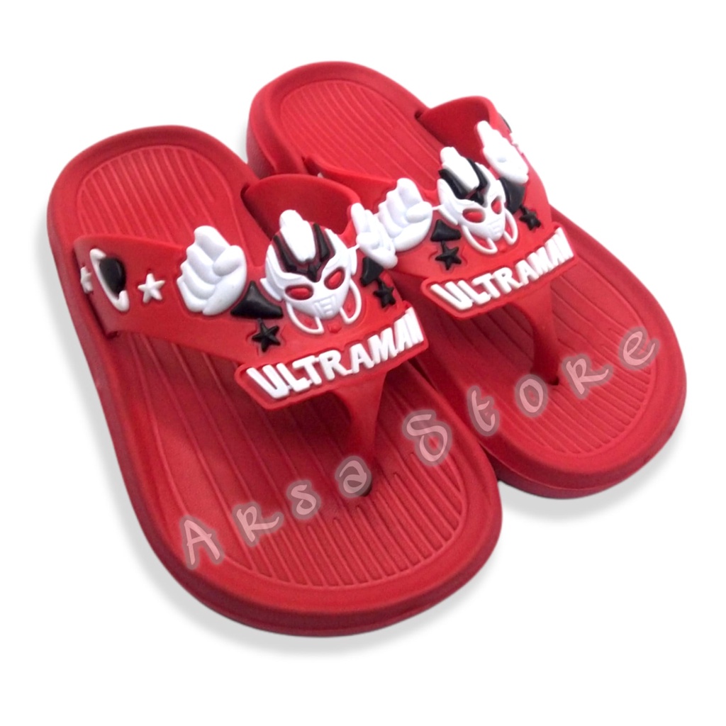 Sendal Jepit Ultraman Anak Laki Laki Terbaru / Sandal Anak Cowok Motif Superhero Umur 2 - 8 Tahun