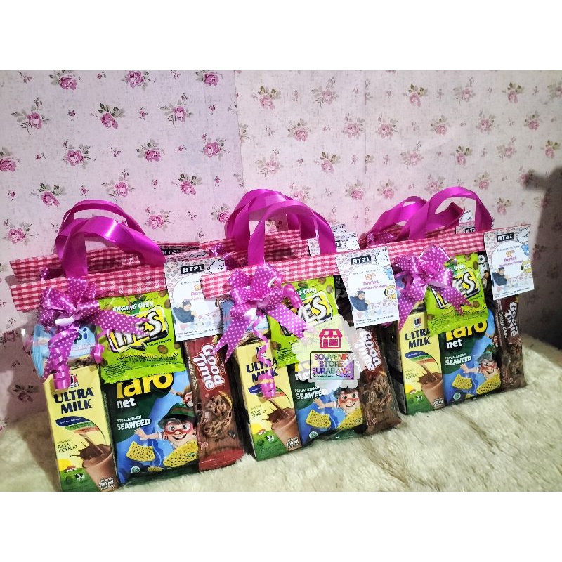 Snack Ultah Ultra 200ml || Paket snack murmer || Bingkisan ultah anak || Parcel ultah murah || Snack ultah sby