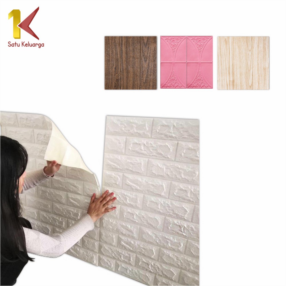 Satu Keluarga Dekorasi Dinding Kamar Rumah Murah C55-58 Wallpaper Dinding Foam-7