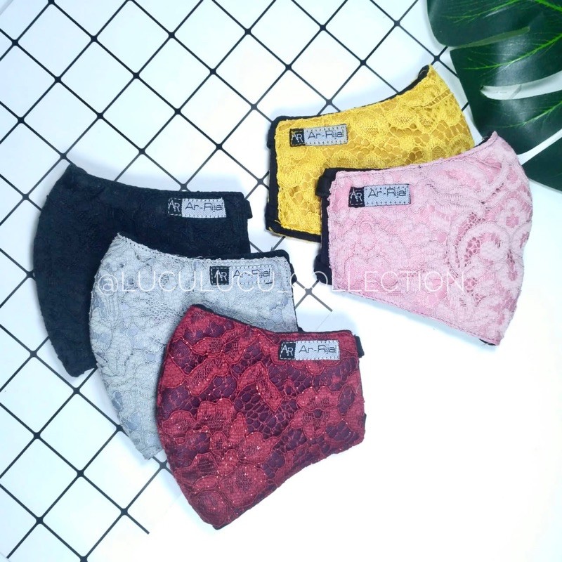 Masker Brokat Ar-Rijal 06050093 / Masker Brukat Premium / Masker Pengantin / Masker Hijab