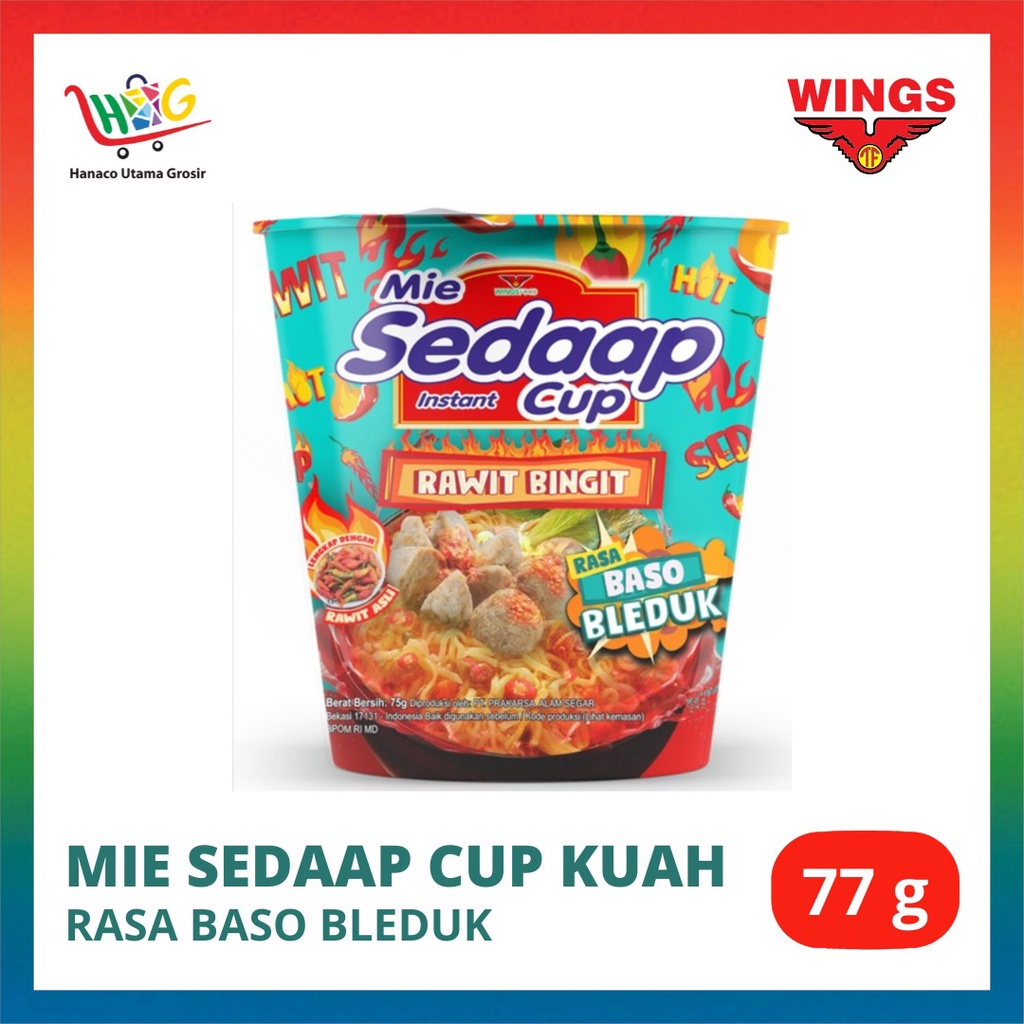 Mie Sedaap Instan Cup Baso Bleduk 77gr