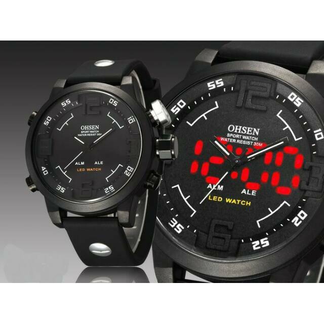 JAM TANGAN OHSEN AD2820 GREEN WATER RESiSTANCE