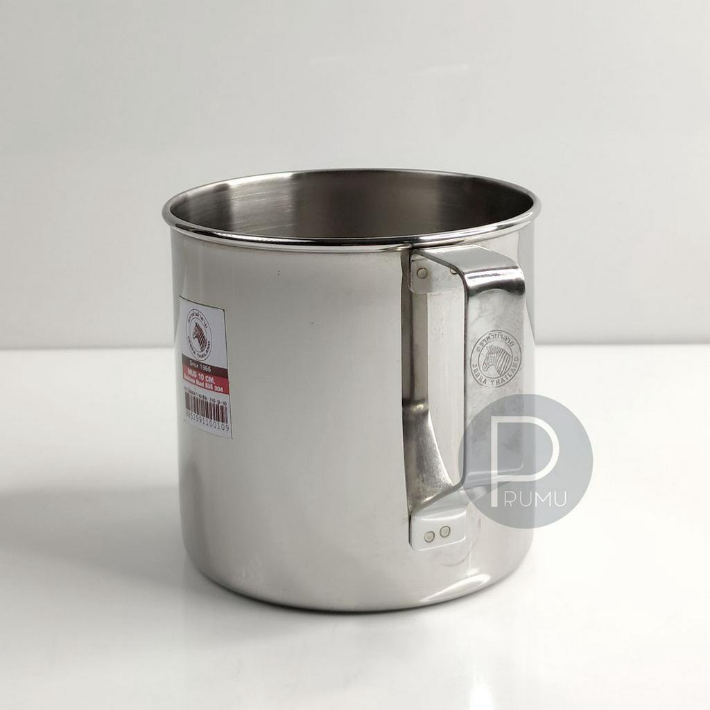 Zebra Mug Stainless Steel 410 ml - Gelas Mug Stainless - Mug Kopi Stainless,Cangkir Stenlis - 110008