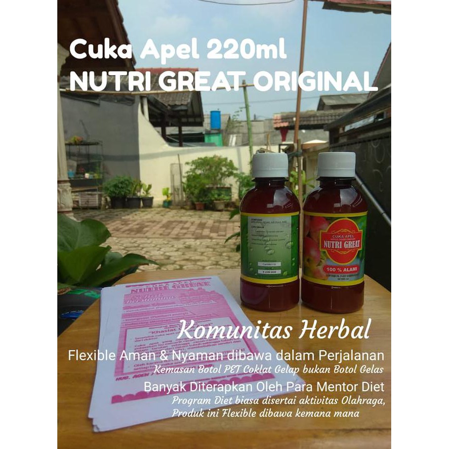 

Cuka Apel Nutri Great 220ml Original Mudah & Aman untuk di Perjalanan