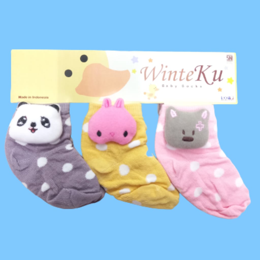 WinteKu boneka Baby Socks Kaos Kaki Bayi Termurah isi 3pcs