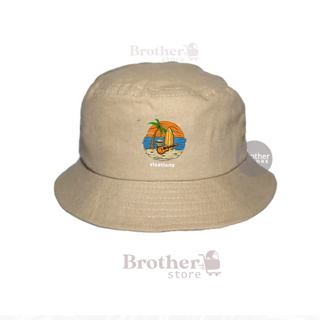 Topi bucket Articlel vications Topi Bucket print cream