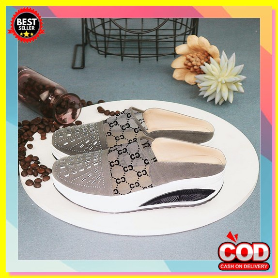 [ Import Design ] Sepatu Sandal Wedges Wanita Import Premium Quality K2V1 Sandal Wedges Wanita Tingg