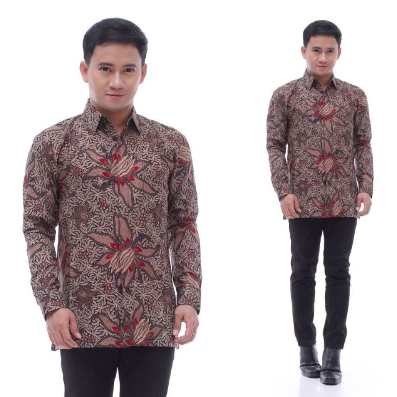 Kemeja batik lengan panjang size m l xl xxl