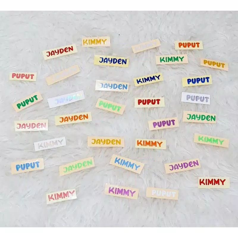 STIKER LABEL NAMA ANAK CUTTING STIKER MINIMAL 10 PCS (BACA DESKRIPSI)