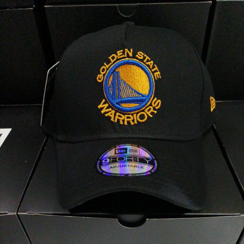 (PROMO TOPI PREMIUM) Golden State Warriors / Bahan Hitam / 9Forty A Frame / Topi Premium (BISA COD)