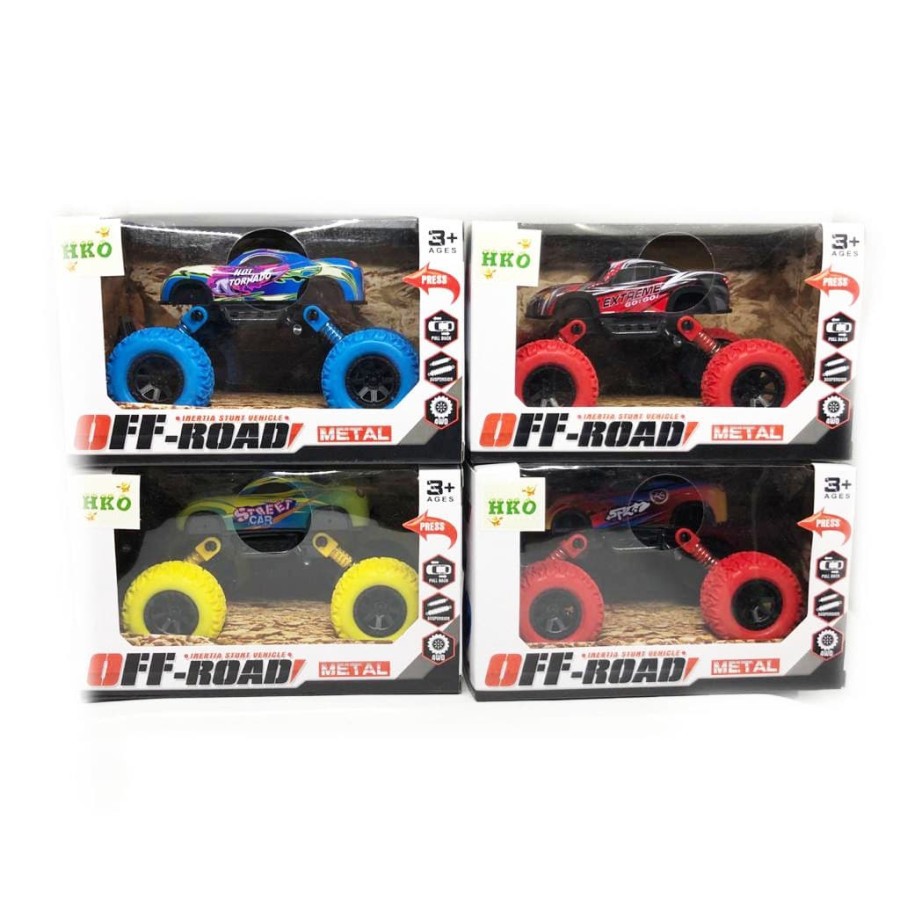 Mainan Anak Diecast Pull Back OffRoad Ban Karet / Mobil Off-road