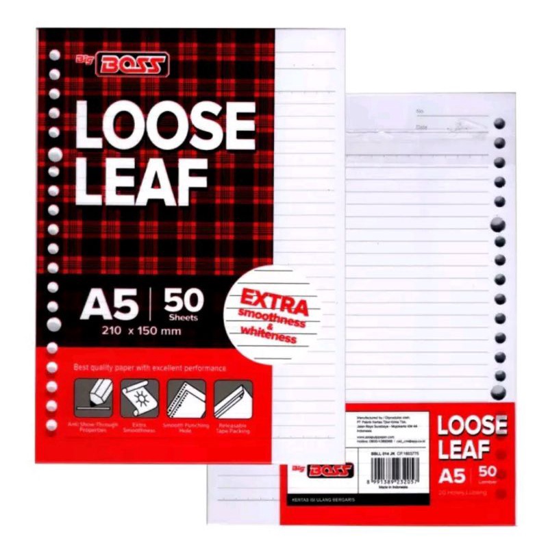 

Loose leaf A5 50 , 100 lembar Bigboss / kertas file