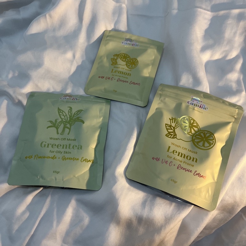 camille masker wajah facemask green tea lemon new baru & preloved