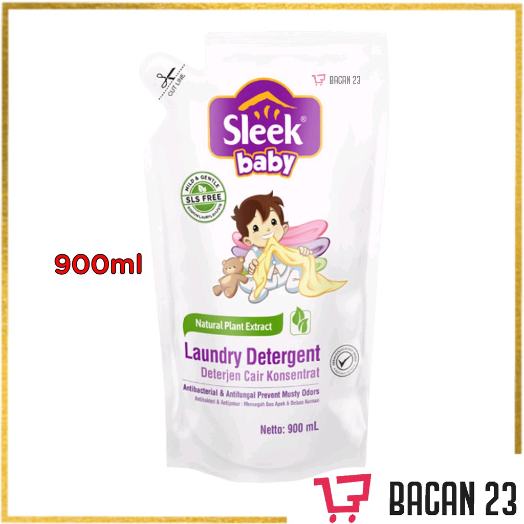 Sleek Baby Laundry Detergent Refill ( 900 ml ) / Sabun Cuci Baju Bayi / Bacan 23