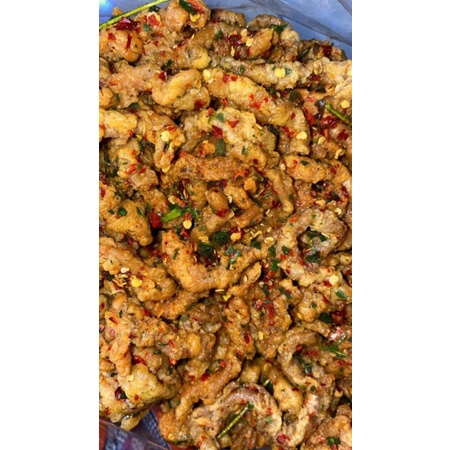 

Cemilan Usus Crispy Pedas Daun Jeruk