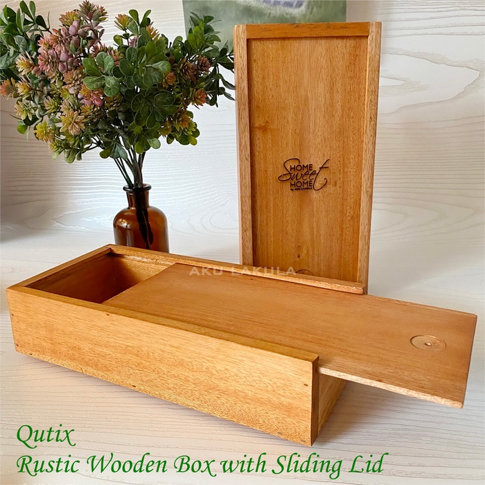 

Kotak Kayu Mahoni Tutup Geser / Sliding Lid Wooden Box - [Qutix] Terlaris