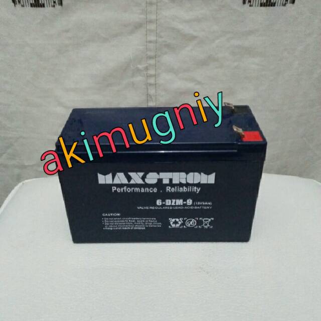 aki 6-dzm-9 vrla 12v 9ah ups solar panel scooter sepeda listrik cctv genset