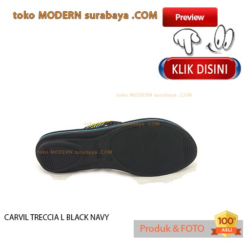 CARVIL TRECCIA L BLACK NAVY sandal wanita casual sendal jepit