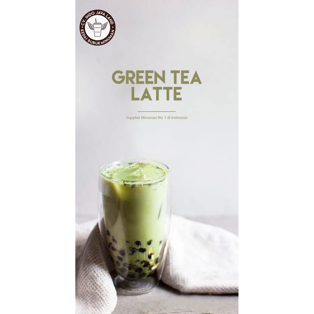 Javaland Bubuk Minuman Rasa Green Tea / Matcha Late 1Kg - Regular Plain | Bubble Powder Drink Boba