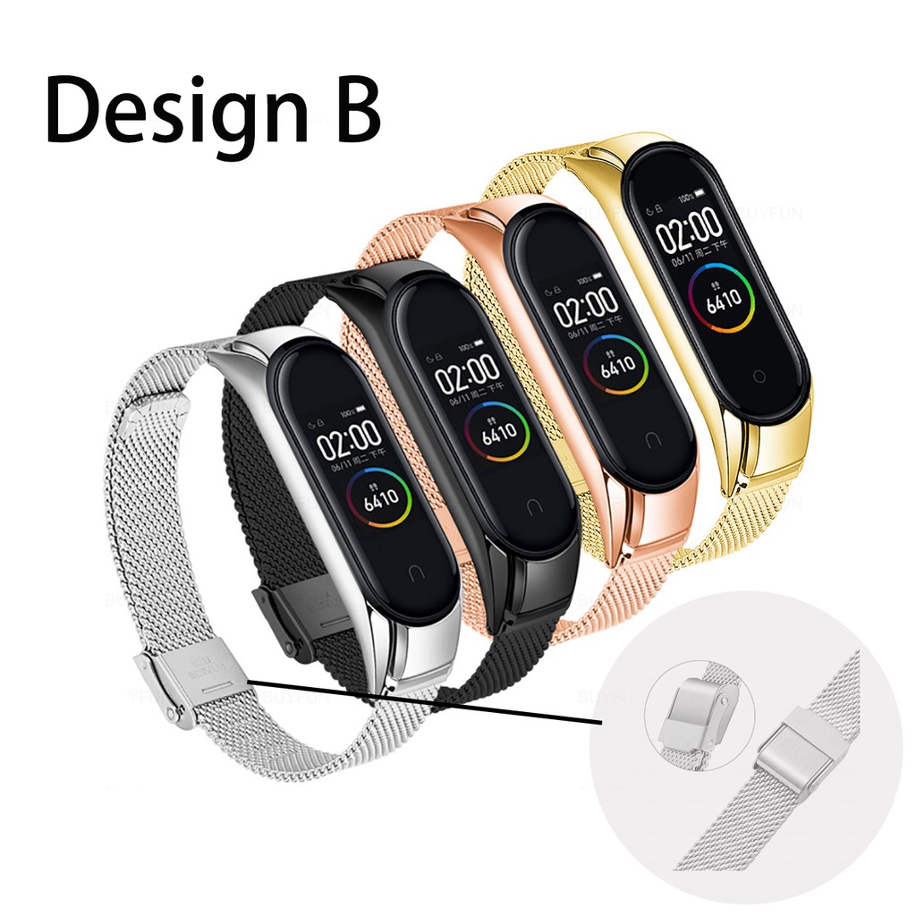 Mi band Metal Strap Xiaomi Band 3 4 5 6 Gelang Stainless Steel