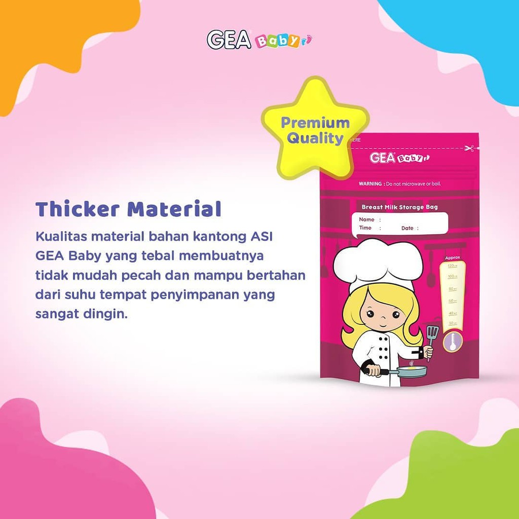 GEA Baby Breast Milk Storage Bag 120ml Isi 30bgs (Edisi Cita-Cita)