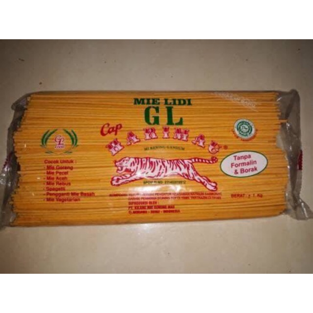 

Mie Lidi / Mie Aceh / Mie Gomak / Mie Kuning Putih GL Cap Harimau Berkualitas 500g dan 1kg