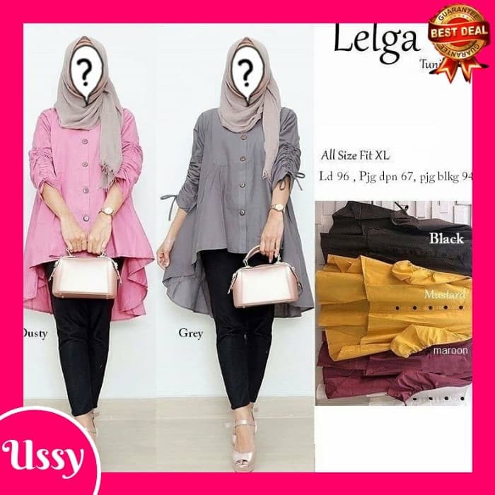 Long Tunik Polos 956 - Baju Atasan Tunik 956 - Hitam