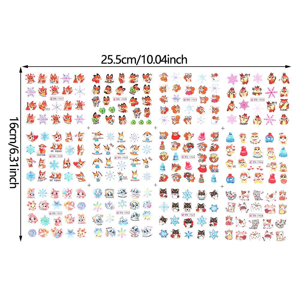 Chooky 12pcs Stiker Kuku Motif Natal Untuk Dekorasi Nail Art