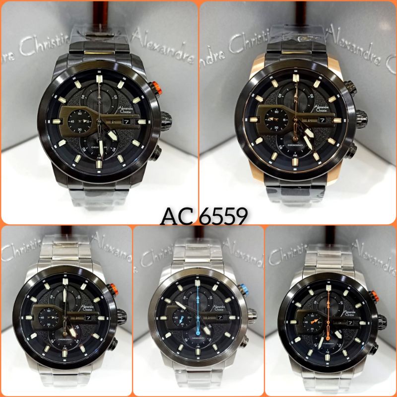 Jam Tangan Pria Alexandre Christie Original AC 6559 AC6559 Stainless Steel Garansi Resmi Alexander C