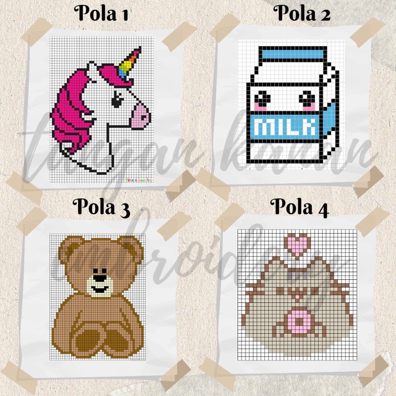 [Part 1] Pola Gambar Pattern Strimin - Menyulam kristik