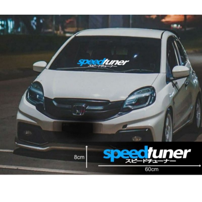 stiker speedtuner cutting sticker kaca mobil depan