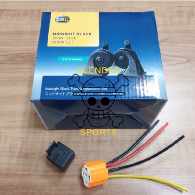 Paket Klakson Hella Midnight + Relay Hella 12V/30A+ Socket