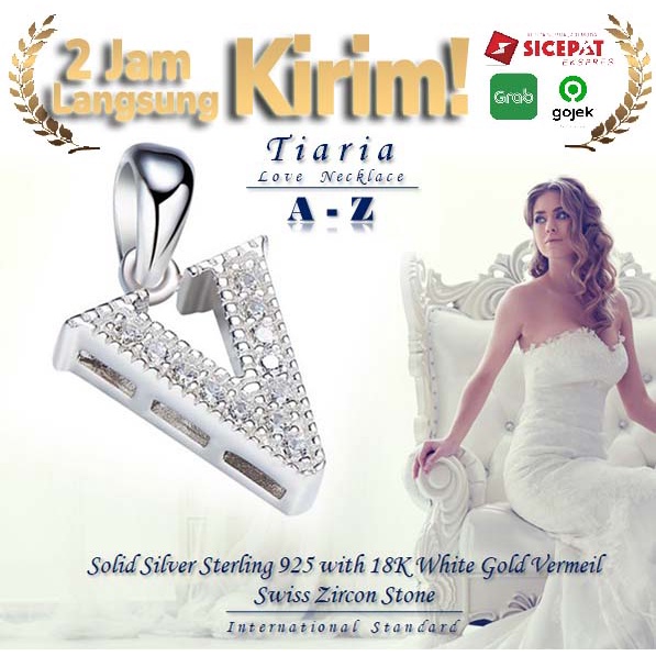 Kalung Huruf Inisial A-Z Lapis Emas 18K Lapis Emas 18K TSN111-V--M75
