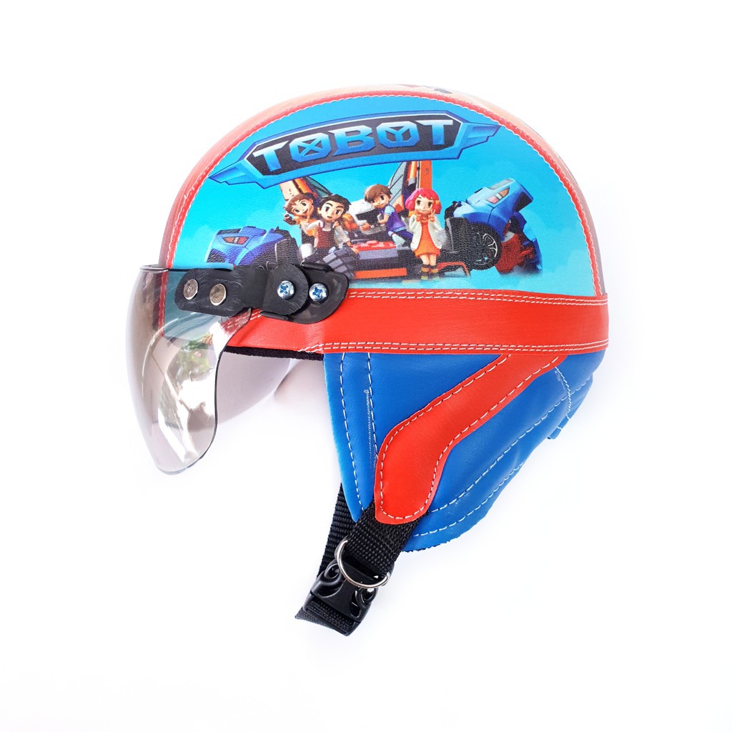 Helm Anak RETRO ROBOT TOBOT Murah / Helmet Non SNI / Helm Karakter Kartun Lucu / Helm Anak Cowok Laki Laki 1 2 3 4 5 Tahun