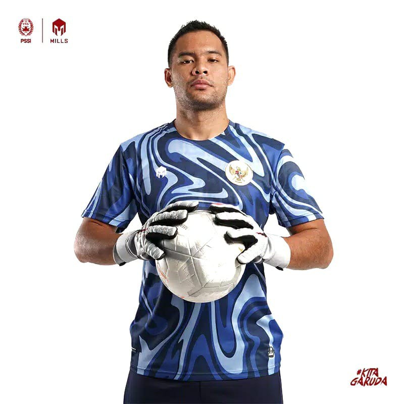 JERSEY KIPER TIMNAS INDONESIA 2020 MILLS 1021GR AWAY JERSEY KEEPER PLAYER ISSUE ORIGINAL NAVY