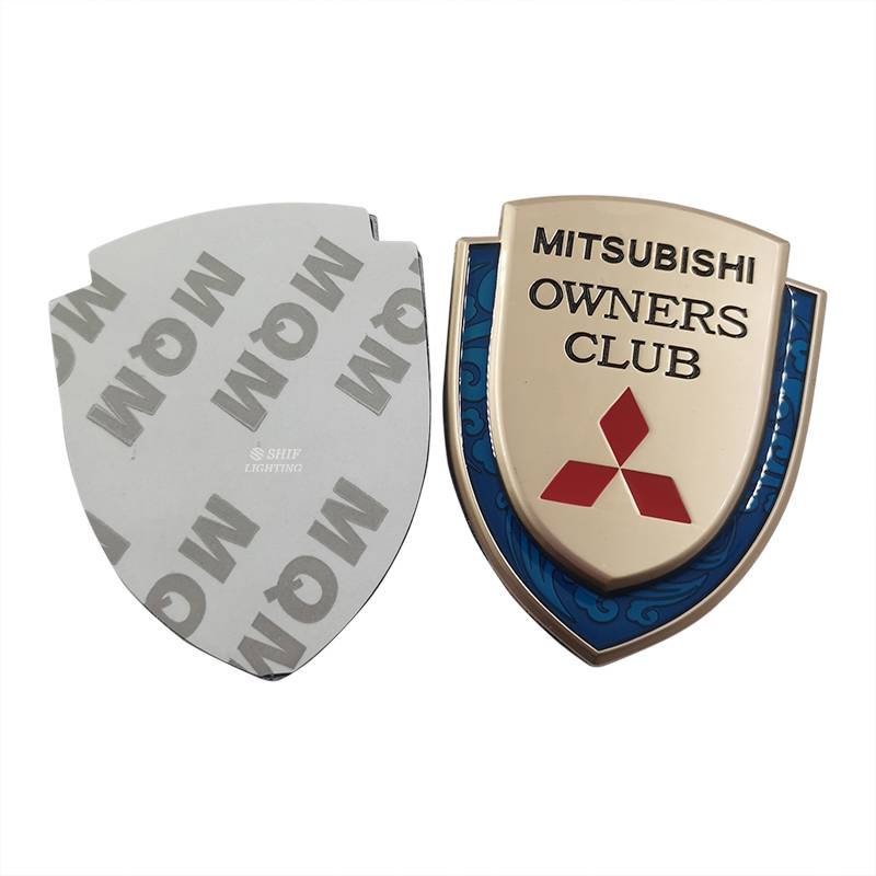 1 x Metal Mitsubishi Club Owners Auto Car Side Rear Decorative Emblem Badge Sticker Decal