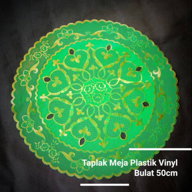 Taplak Meja Vas/Cafe/Teras/Sudut Plastik Vinyl Bulat 50cm