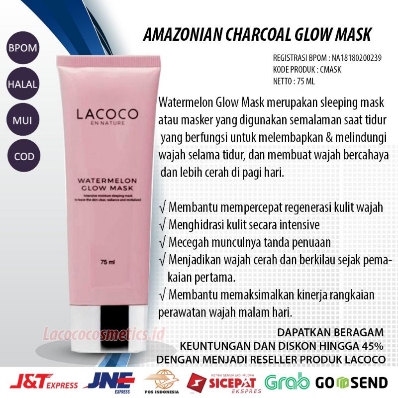 LACOCO WGMASK SLEEPING MASK WATERMELON GLOW MASK