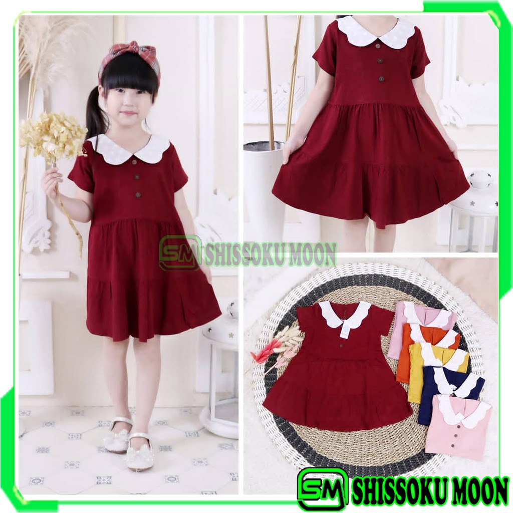 BAJU DRESS ANAK 2-5 TAHUN BAHAN RAYON TWILL PREMIUM