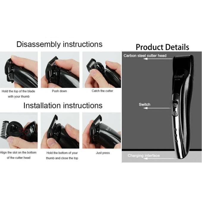 Clipper Kemei Km-1407 Alat Mesin Cukur Rambut Kumis Jenggot Km1407