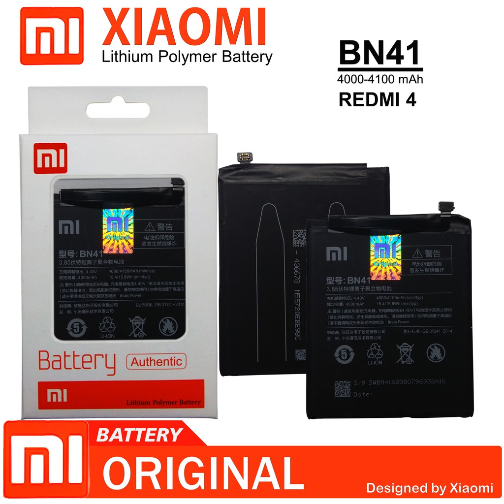 BATRE BATTERY BATERAI XIOMI BN 41- BN-41 REDMI NOTE 4 ORIGINAL