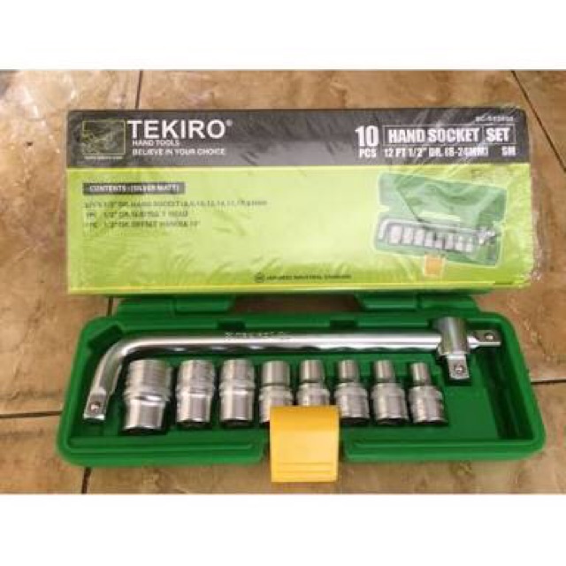 TEKIRO Socket set square 1/2&quot; isi 10pc ( 8mm - 24mm ) / TEKIRO sock set 10pc