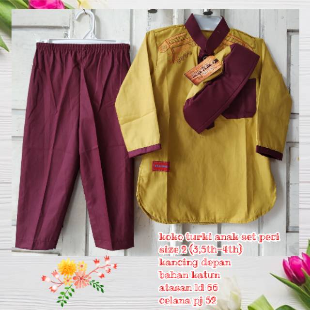 Koko turki anak set peci