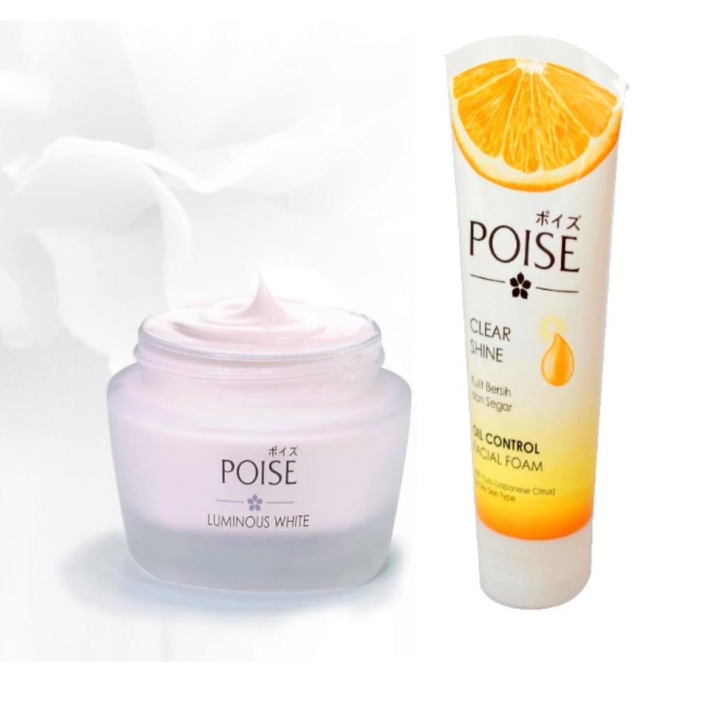 Poise Paket Pemutih Wajah Berminyak Krim Siang 20g Sabun Wajah 50g Shopee Indonesia