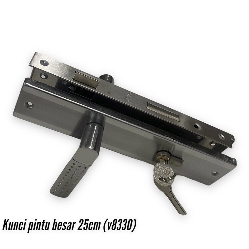 Kunci pintu besar stainless komplit 25cm V8330